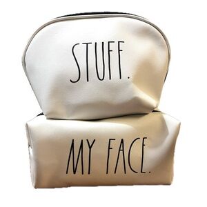 Rae Dunn “MY FACE.” & “STUFF.” Women's Zip Up Travel Bags